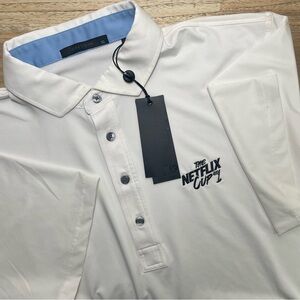 Greyson Tala Performance‎ Short Sleeve Polo Shirt Men's XL White The Netflix Cup